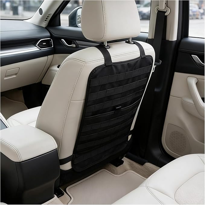Car Seat Back Organizer,Multifunctional Hanging Molle Seat Back Organizer with Large Compartment,Universal Car Organizers Backs Seats Fit for Most Cars SUVs Trucks