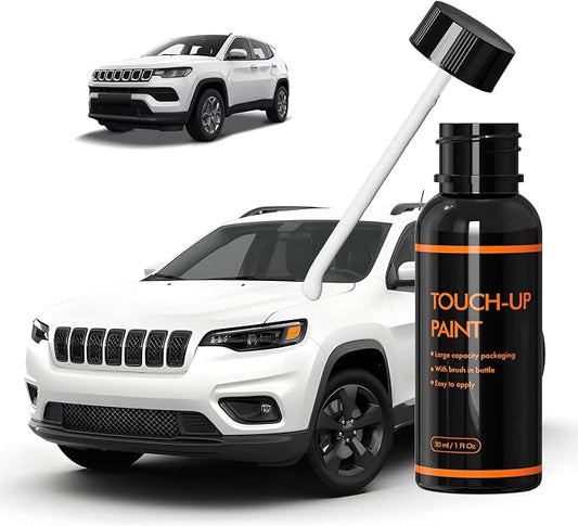 PWQ Pearl White Touch Up Paint for Jeep, DIY Car Paint Scratch Repair Kit, Automotive Paints, Quick & Easy Fix Scratch Repair for Cherokee/Compass