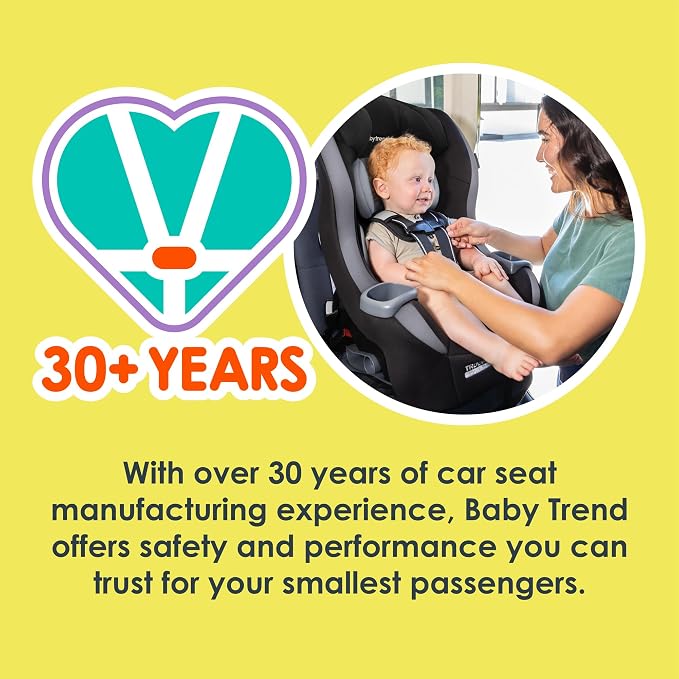 Baby Trend Trooper™ Slim 3-in-1 Convertible Car Seat, Dash Grey – Slim Fit, 3-in-1 Growth Modes, Lightweight Design, Adjustable Comfort Padding