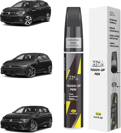 XNA Mythos Black Metallic(LY9T/0E0E) for Volkswagen Touch Up Paint, Car Scratch Remover for Nicks and Chips Repair, 2-In-1 Quick & Easy Fix Car Scratch Repair Kit with Exact Color-Matched