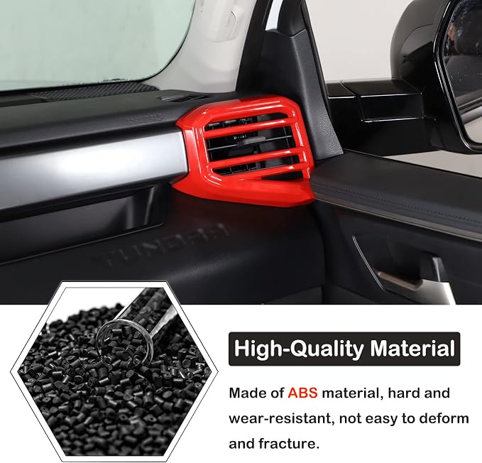 Aunginsy Center Console Side Air Conditioning Outlet Trim Cover Compatible with Toyota Tundra/Sequoia 2022-2026, ABS Dashboard Side A/C Wind Vent Panel Decorative Frame Protector Interior Accessories