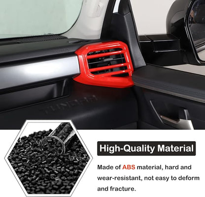 Aunginsy Center Console Side Air Conditioning Outlet Trim Cover Compatible with Toyota Tundra/Sequoia 2022-2026, ABS Dashboard Side A/C Wind Vent Panel Decorative Frame Protector Interior Accessories