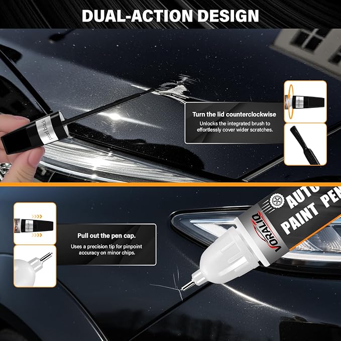 Touch Up Paint for Cars, 3-Pack - Pearl Black Car Scratch Repair Pen, Color Accurate Automotive Touch Up Paint, Long-Lasting Scratch Resistance, Fast-Drying & User-Friendly, Safe & Water-Resistant for Automotive & Household Touch-Ups