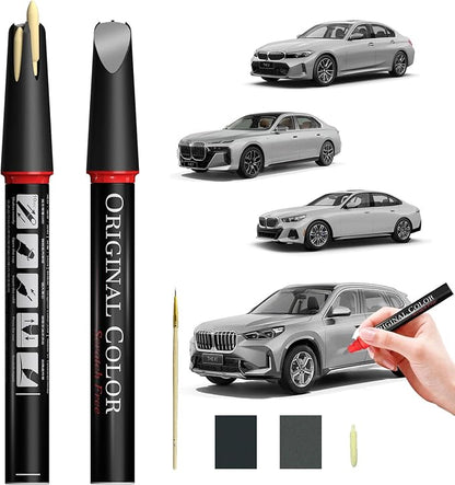 Carhoo A08 Silbergrau Touch Up Paint Suitable For BMW, Genuine Custom Color Car Touch Up Paint, With Pen Tip & Fine Brush