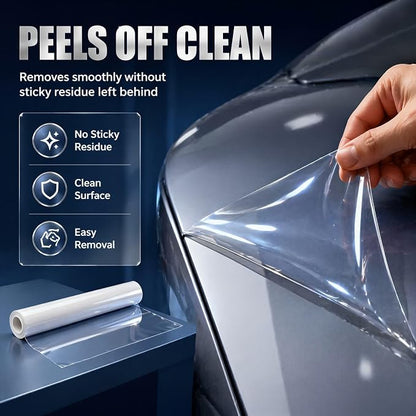 7.5 Mil TPU Clear Paint Protection Film for Cars, 1X5ft，High Gloss Self-Healing Anti-Yellowing Automotive Wrap, Easy Install Roll for DIY