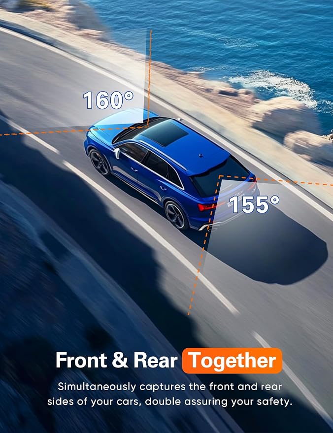 Navycrest 4K+2.5K WiFi Dash Cam Front and Rear, Built-in 5G WiFi, Free 64GB Card, Dash Camera for Cars, Dual Dashcam, G-Sensor, 24/7 Parking Mode, 3'' IPS Screen, Loop Recording, WDR Silver