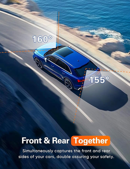 Navycrest 4K+2.5K WiFi Dash Cam Front and Rear, Built-in 5G WiFi, Free 64GB Card, Dash Camera for Cars, Dual Dashcam, G-Sensor, 24/7 Parking Mode, 3'' IPS Screen, Loop Recording, WDR Silver