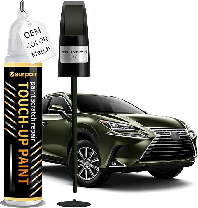 Nori Green Pearl 6X4 Touch up Paint for Lexus OEM Color Match Car Scratch Repair Kit for Nicks & Chips Scratches Quick & Easy Paint Fix 2-In-1 Car Scratch Remover Pen
