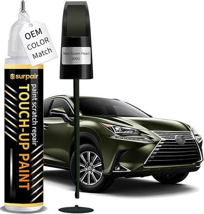 Nori Green Pearl 6X4 Touch up Paint for Lexus OEM Color Match Car Scratch Repair Kit for Nicks & Chips Scratches Quick & Easy Paint Fix 2-In-1 Car Scratch Remover Pen