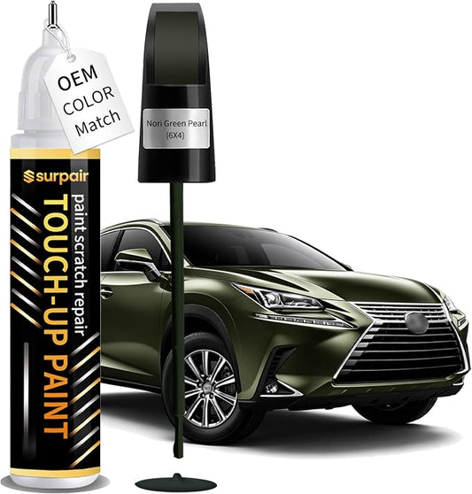 Nori Green Pearl 6X4 Touch up Paint for Lexus OEM Color Match Car Scratch Repair Kit for Nicks & Chips Scratches Quick & Easy Paint Fix 2-In-1 Car Scratch Remover Pen