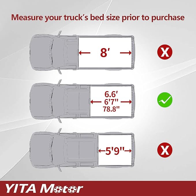 YITAMOTOR Soft Roll Up Truck Bed Tonneau Cover Compatible with 2014-2018 Chevy Silverado/ GMC Sierra 1500, 2019 Legacy/ Limited, Fleetside 6.6 ft Bed