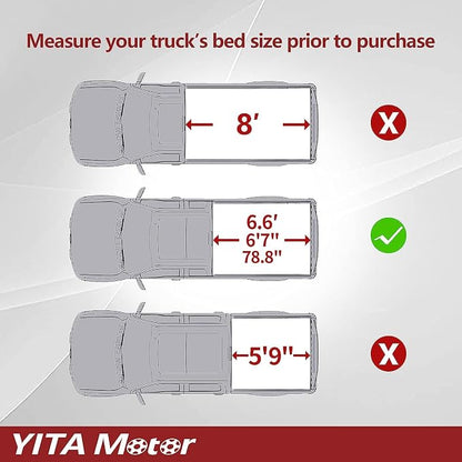 YITAMOTOR Soft Roll Up Truck Bed Tonneau Cover Compatible with 2014-2018 Chevy Silverado/ GMC Sierra 1500, 2019 Legacy/ Limited, Fleetside 6.6 ft Bed