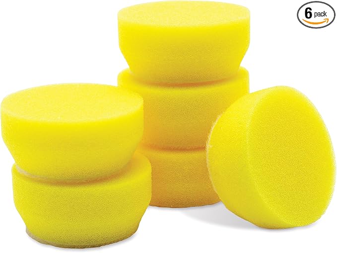 Griot's Garage 1” Perfecting Foam Pads for Car Polishing and Detailing, Buffing Pads for Paint Correction, Polishing, and Waxing, Yellow, Set of 6