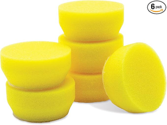 Griot's Garage 1” Perfecting Foam Pads for Car Polishing and Detailing, Buffing Pads for Paint Correction, Polishing, and Waxing, Yellow, Set of 6