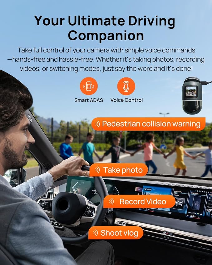 70mai Dual Dash Cam Front and Rear 4K, Car Camera for Cars with Sony IMX678, STARVIS 2 Night Vision, 4G LTE, AI Motion Detection, ADAS, 5GHz Wi-Fi 6, Parking Monitor, Voice Control (4K Omni X800)