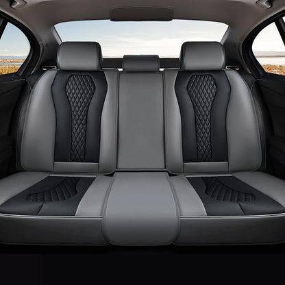 Coverado Car Seat Covers, Back Car Seat Cover, 3-Pieces Leather Seat Cover, Luxury Car Seat Cushion, Luxury Seat Cover Seat Protector Universal Most Cars Trucks SUV