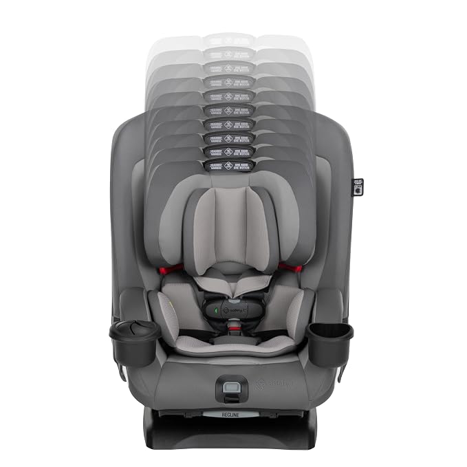 Safety 1st EverSlim 4-in-1 Convertible Car Seat, SecureTech Chest Clip, Ultra-Slim, 4-Mode Infant to Booster, Baby Car Seat, 5-100 lbs, Memory Foam, Office Space