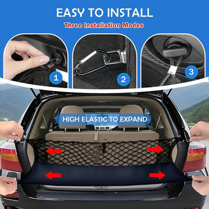 Truck Bed Cargo Net for Toyota Highlander 2020-2025 2026 Accessories, Envelope Style Rear Trunk Mesh Cargo Net, Heavy Duty 5mm Bungee&Double-Layer Nylon Storage Tailgate Netting Holder Organizer