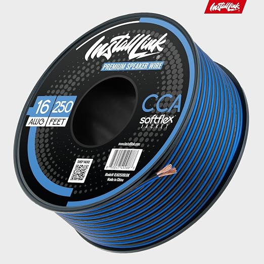 16 AWG Gauge Speaker Wire Cable Stereo, Car or Home Theater, CCA (250 Feet) by Install Link