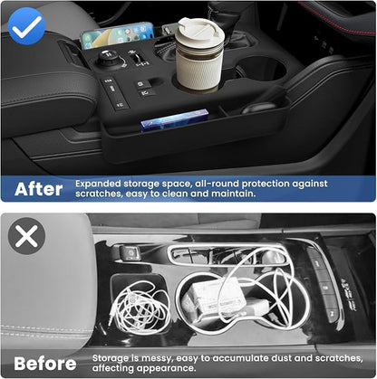 Autorder Silicone Center Console Organizer for 2020-2022 Toyota Highlander Accessories Seat Gap Storage Box Soft Gear Shift Panel Trim Cover