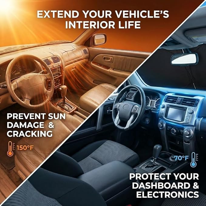 for Ford Explorer Sun Shade Windshield Cover - Custom Fit Explorer Accessories 2020-2025 2026 Sunshade Foldable UV Protection & Heat Shield Sun Visor Accessories