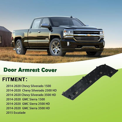 Door Armrest Cover Trim Front Right Passenger Side Door Panel Arm Rest Bezel Synthesis Gray Compatible with 2014-2020 Chevy Silverado GMC Sierra Replaces 23291512