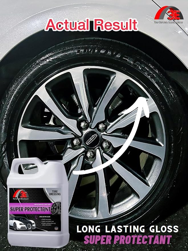 Tire Dressing, High Gloss Professional Tire Shine, Half Gallon, Long Lasting Wet Look, Non-Sling Formula (64 FL OZ (Half Gallon))