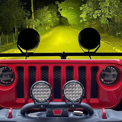 BIGLIONX Round LED Offroad Lights 7inch 2pcs 210W 32000LM LED Off Road Light Super Bright Amber Offroad Lights Driving Light Spot Light Bar with Wiring Harness IP68 for Trucks Pickup ATV UTV SUV