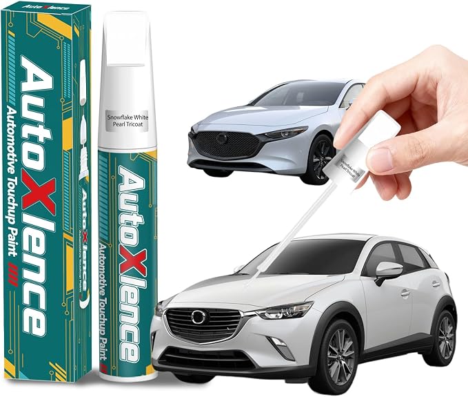 Snowflake White Pearl Tricoat(25D/26G Touch Up Paint Compatible with Mazda Car Paint Pen Scratch Repair Automotive Scratch Remover Fix Exact Color Match