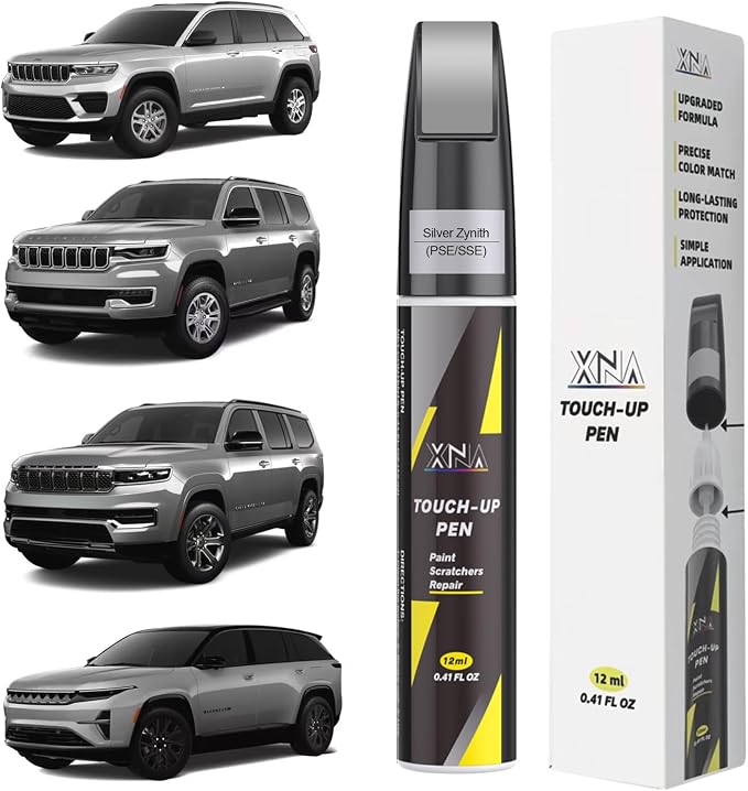 XNA Silver Zynith(PSE/SSE) for Jeep Touch Up Paint, Car Scratch Remover for Nicks and Chips Repair, 2-In-1 Quick & Easy Fix Car Scratch Repair Kit with Exact Color-Matched