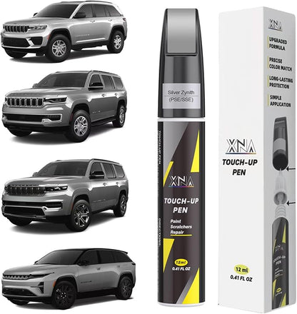 XNA Silver Zynith(PSE/SSE) for Jeep Touch Up Paint, Car Scratch Remover for Nicks and Chips Repair, 2-In-1 Quick & Easy Fix Car Scratch Repair Kit with Exact Color-Matched