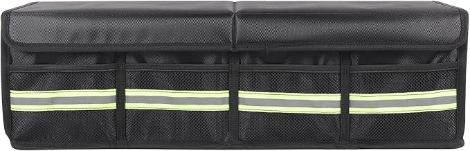 Aunginsy Car Trunk Organizer Compatible with Toyota FJ Cruiser 2007-2021+, Rear Left Side Trunk Storage Box Backseat Hanging Storage Bag Multi-Compartment Oxford Cloth With Lid Cover Accessories
