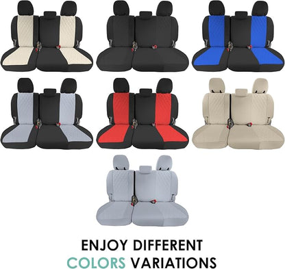 FH Group Custom Fit Car Seat Covers Specifically Made for 2011-2020 Toyota Sienna 7-8 Seater with Ultraflex Neoprene Water Resistant Automotive Seat Covers - 3rd Row Solid Beige
