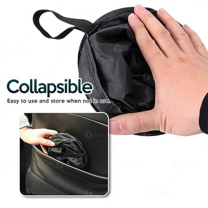 ZONETECH Universal Traveling Portable Car Trash Can - Black Collapsible Pop-up Leak Proof Trash Can- for Garbage to Organize Car, Waste Basket Bin, Rubbish Bucket (1 Pack)