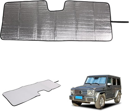 Windshield Sun Shade Compatible with Mercedes Benz G Class W463 2004-2018 Foldable Front Windshield Sunshade Protector, Block UV Rays Keep Your Car Cooler