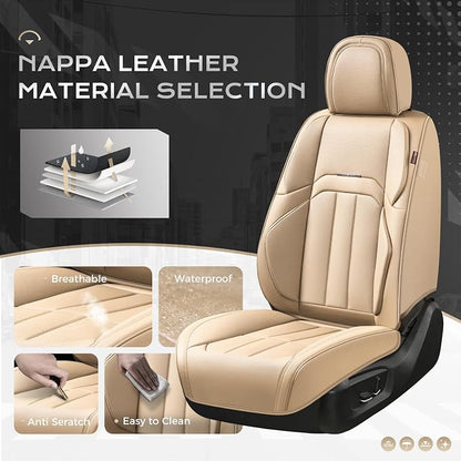 Coverado Car Seat Cover, Cover for Cars Full Seat, Premium Leather, Universal Fit Waterproof Seat Protectors, Car Seat Cushion Non-Slip for Most Cars