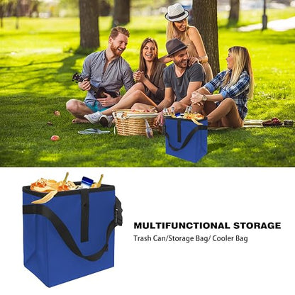 Homelove Car Trash Can, Leak-Proof Waterproof Trash Bin Collapsible Portable Auto Garbage Bag Large Capacity Trashcan Storage Bag Multipurpose Car Organizer Hanging (Blue)