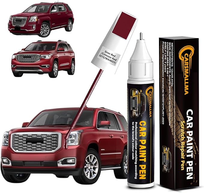 Siren Red/Crimson Red(G1E/WA405Y) Car Touch Up Paint for GMC, Color Accurate Car Paint Scratch Repair Pen Kit Quick & Easy Fix Vehicle Chips and Automotive Nicks Scuff