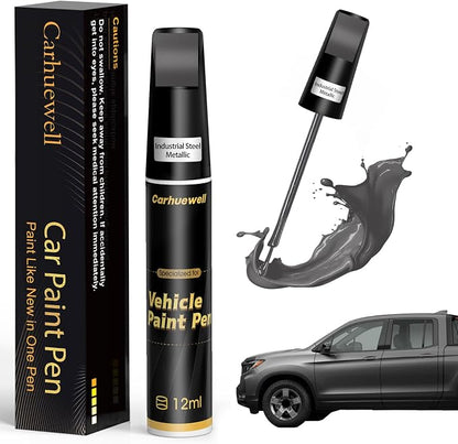 Silver Touch Up Paint for Cars, Auto Car Paint Touch Up Paint Pen for Deep Scratches, Car Scratch Repair Pen, Quick and Easy Solution to Repair Minor Automotive Scratches (Industrial Steel Metallic)