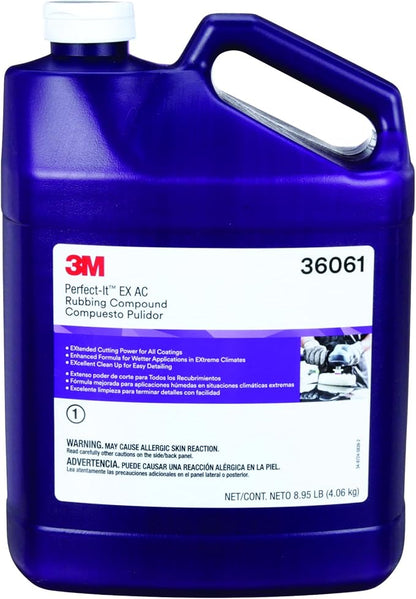 Perfect-It 3M EX AC Rubbing Compound, 36061, Fast Cutting, High Performing, 1 gal (8.95 lb)