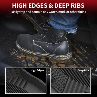 LASFIT Floor Mats for Acura RDX 2019-2026 All Weather Floor Liner TPE Custom Fit Car Mats for Acura RDX 1st & 2nd Row Mats Tasteless Durable and Easy to Clean Black