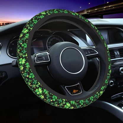St. Patrick's Day Steering Wheel Covers Non Slip Neoprene Universal 15 Inch Steering Wheel Protector Car Cover for Men Women