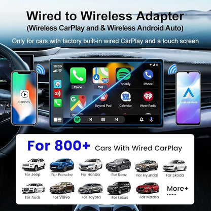 CarlinKit CarPlay Multimedia AI Box Android 13.0 System Only for Wired CarPlay Touch Screen Cars, Support Netflix YouTube Google Play ect. Wired to Wireless CarPlay Android Auto 8core 4G+64G