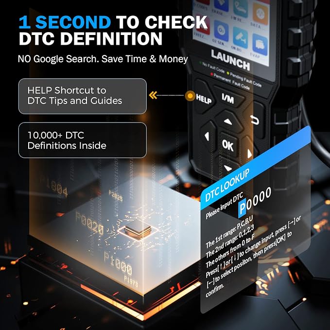 Launch CR529 OBD2 Scanner Diagnostic Tool, Full OBD2 Scanner for Car, Free Lifetime Upd. Check-Egine-Light Code Reader, 5 Years. Backup, Clear Codes, One Click I/M, for DIYers with Cars After 1996