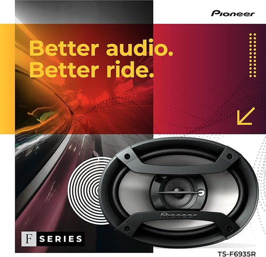 Pioneer TS-F6935R 3-Way Coaxial Car Audio Speakers - 6' x 9' Passive Car Speakers (Pair), 230 W Max Power, Black and Silver
