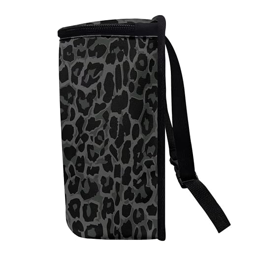 Talayituse Black Leopard Print Car Trash Can with Lid, Leak Proof Auto Trash Bag Hanging Vehicle Garbage Can Multipurpose Storage Container for Back Seat Road Trip