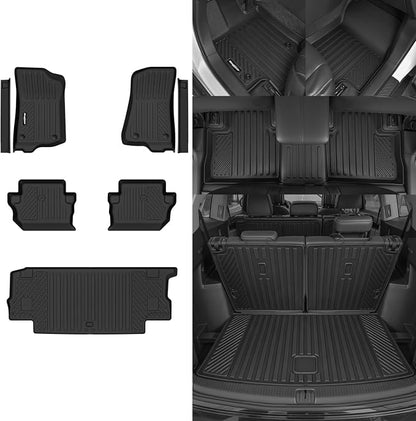 Floor Mats for 2018-2026 Jeep Wrangler JL 2-Door, Trunk Mat & Door Sill Guard All Weather TPE Protector for Jeep Wrangler JL 2-Door Accessories