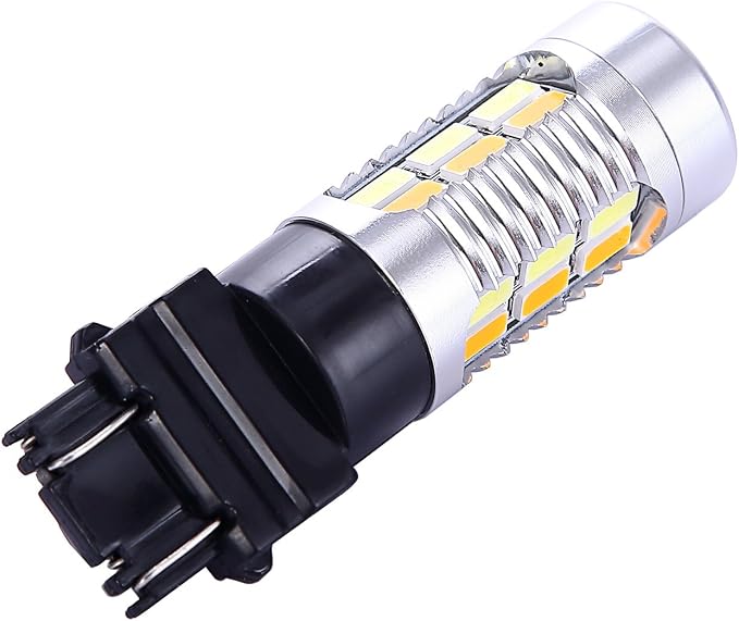 3157 3057 3357 4157 Turn Signal White Yellow Amber Switchback Led Light Bulbs 22 SMD with Projector, for Standard Socket, Not CK, Pair of 2