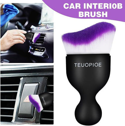 Car Interior Cleaning Brush, Car Duster Interior,Car Detailing Brush Dusting Brush,Car Interior Cleaning Tool, Auto Soft Hair Car Brush,Auto Interior Dust Brush for Air Vents(Purple)