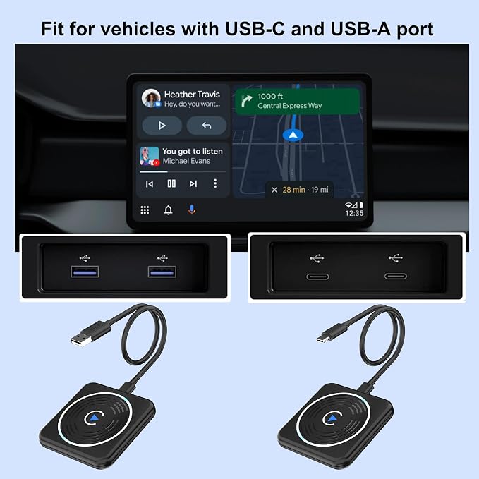 CarPlay Wireless Adapter, Wireless CarPlay Adapter for iPhone Converts Wired to Wireless CarPlay Dongle, Plug & Play Fit for Factory OEM Wired Apple CarPlay Cars from 2016 & iPhone iOS 10+